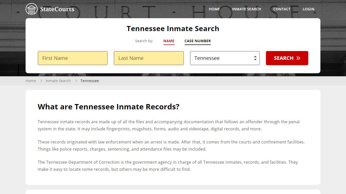 Tennessee Inmate Search, Prison and Jail Information - StateCourts